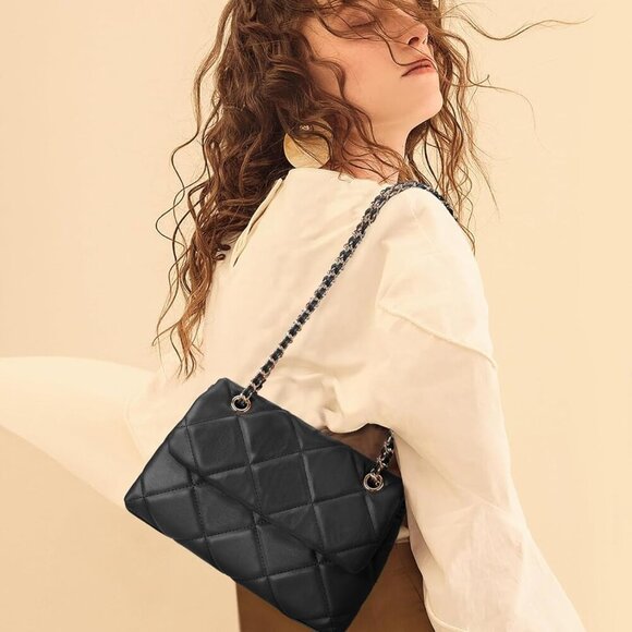Quilted Crossbody Purses for Women Small Ladies Shoulder Bags with Chain Trendy - Picture 6 of 6